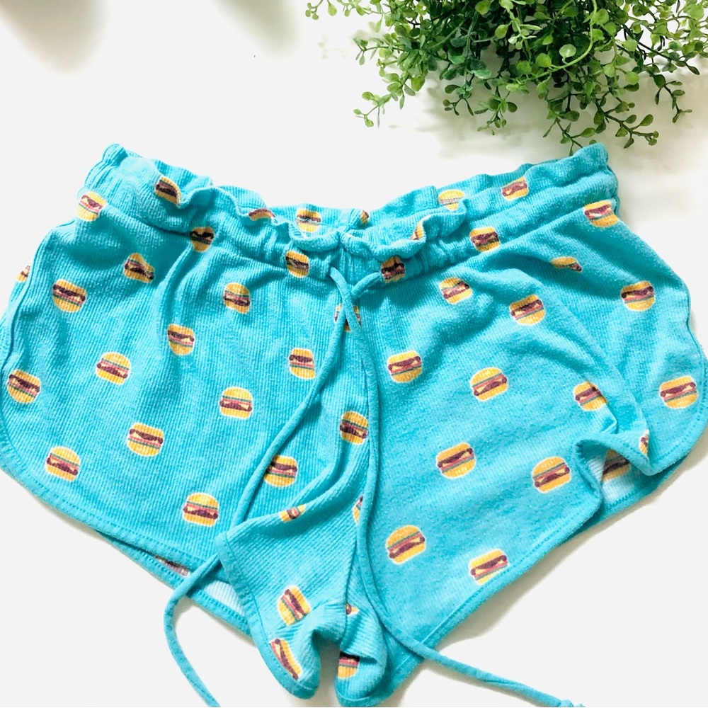 Ladies/ Juniors PJ Shorts with hamburger motif